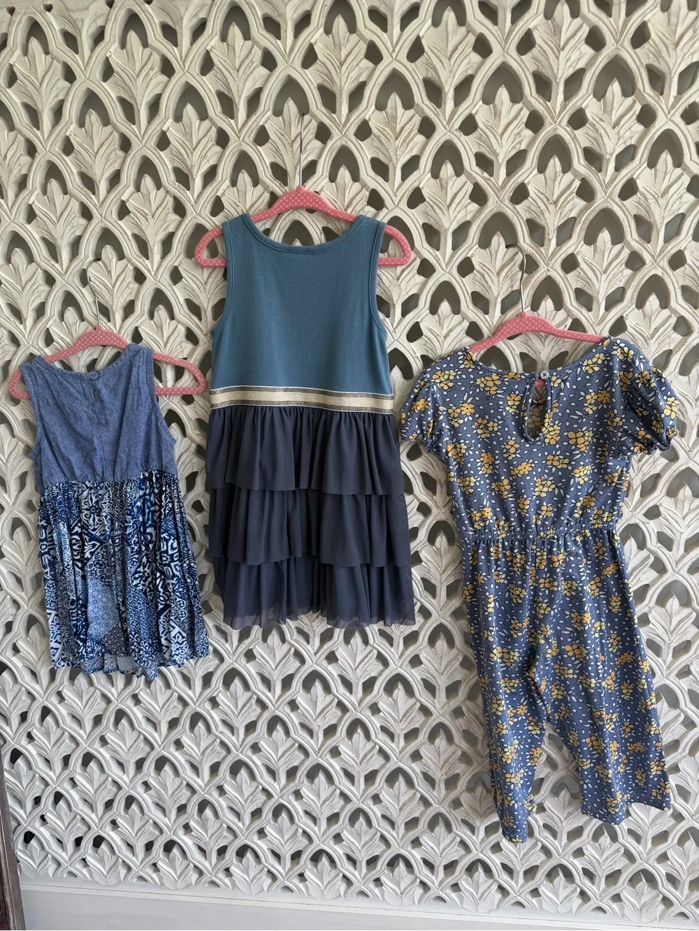 Summer Blues Dress and Romper set, 4T Includes Hanna Andersson